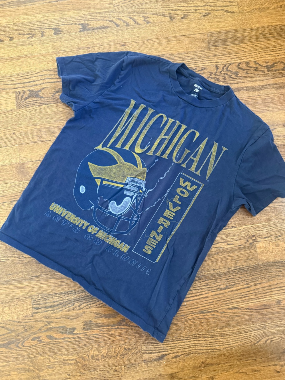 Hollister Navy Michigan Wolverines Graphic Tee